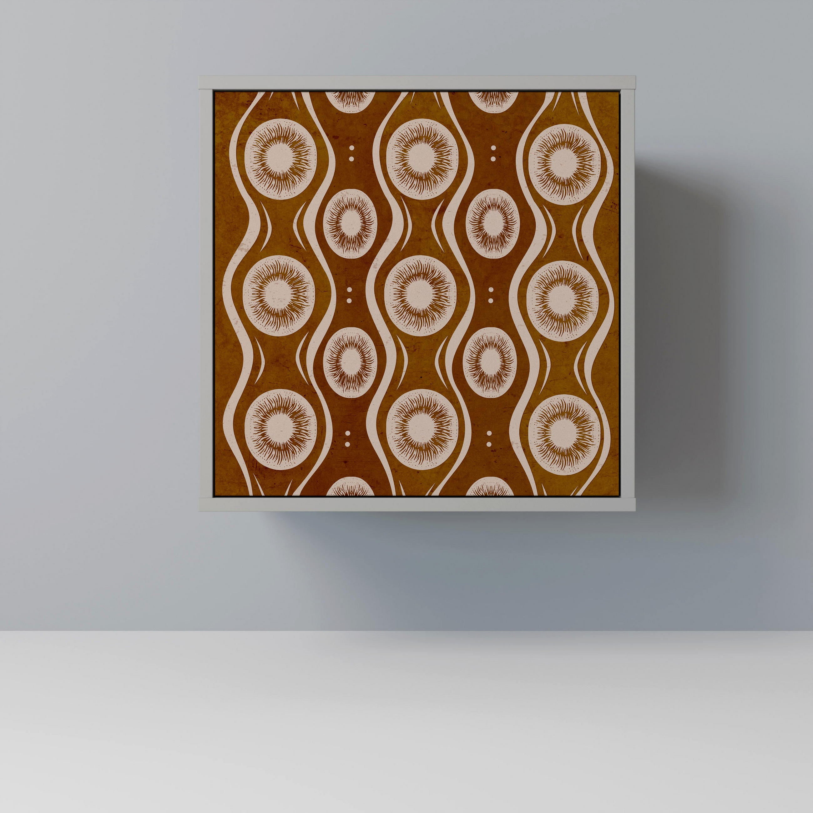 SIDEBOARD BROWN EYES, Grau, 57,5x42x57,5 cm, Ohne Füße - Multicolor/Grau, Holzwerkstoff (57.5/57.5/42cm) - SpaceRebels