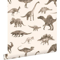 TAPETE Dinosaurier 50 x 900 cm - Beige, Papier (50/0.1cm) - ESTAhome