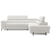 WOHNLANDSCHAFT FERUCCE Ecksofa L-Form – Polsterecke mit Schlaffunktion, Bettkasten & verstellbaren Kopfstützen 276 cm - Creme, Kunststoff (276/200cm) - Wohnideebilder