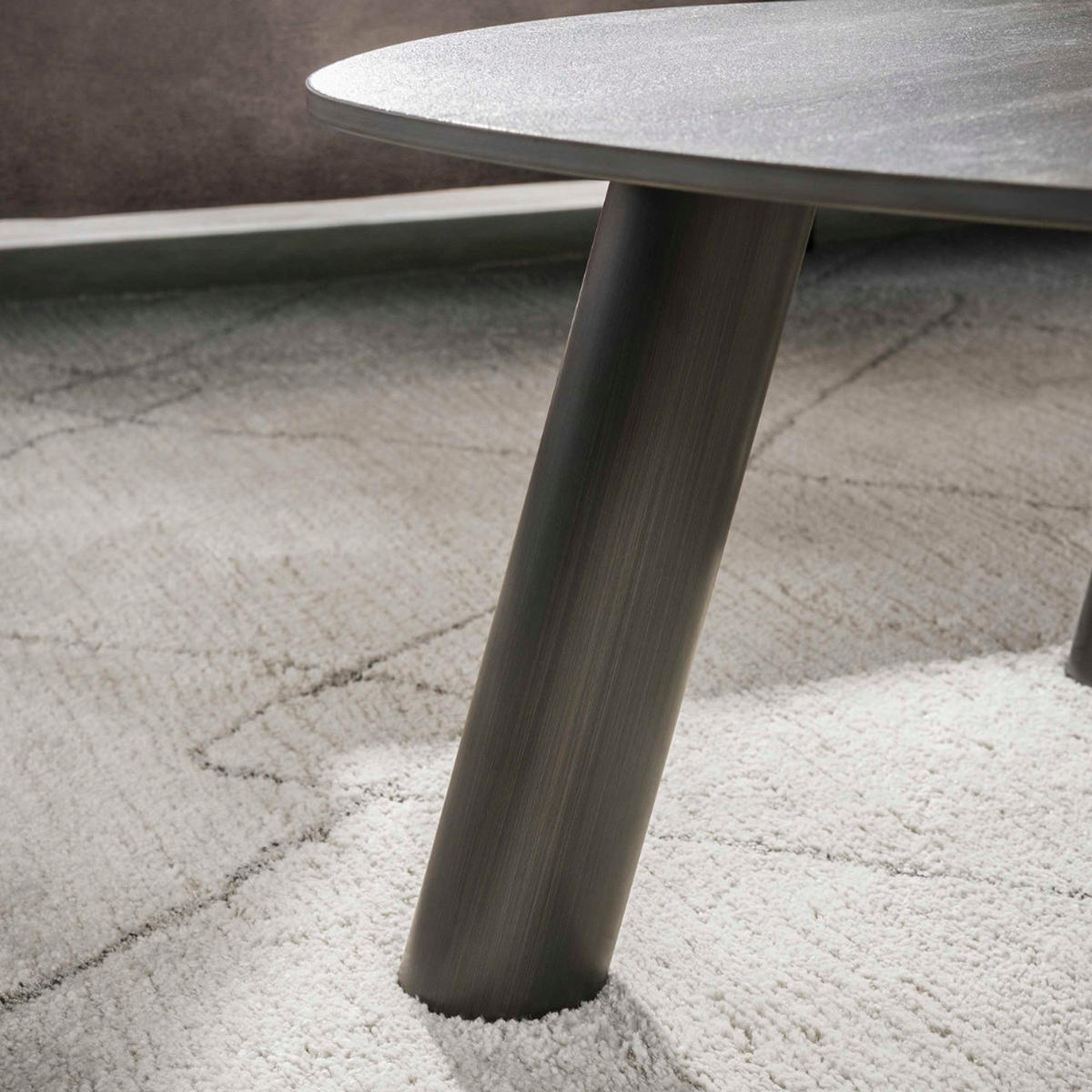 COUCHTISCH-SET TWIN BICOLORE GRANDE Organische Log-Satztische - Anthrazit/Beige, Keramik (87/100/41cm) - alesvelt