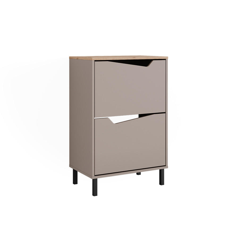 SKOTIPPARE Marelle Greige/Artisan Oak 60x91.6 cm med 2 fack Greige, Ek Artisan 91.6/60/38 cm