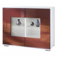 KOMMODE Grömitz Bordeaux Hochglanz - Bordeaux, Holzwerkstoff (92.5/75.5/35cm) - Vladon