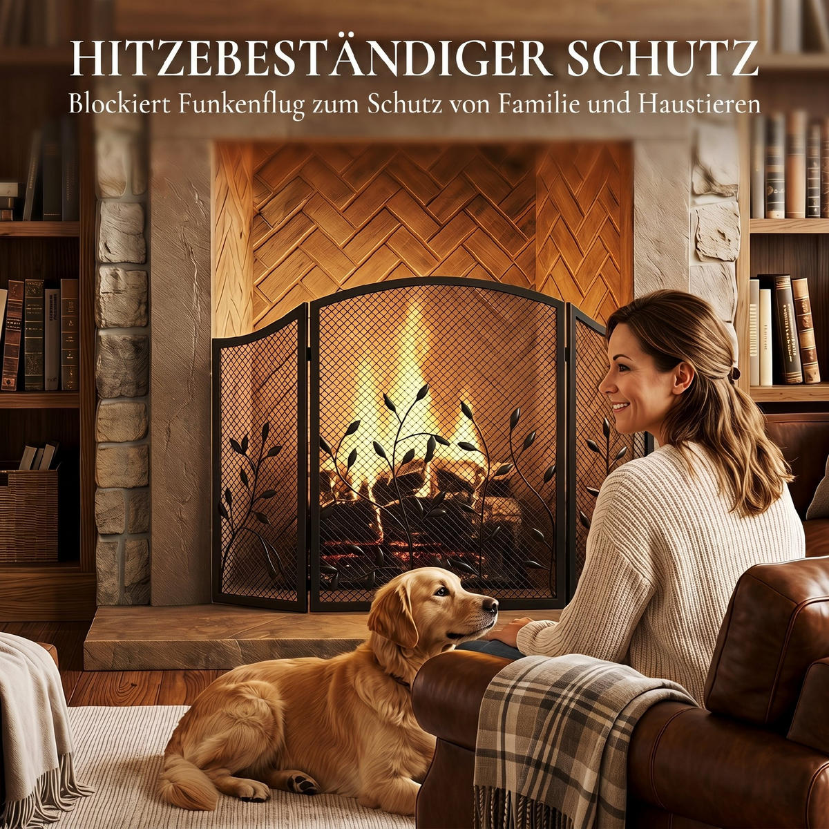 KAMINSCHUTZGITTER Metall Schwarz - Schwarz, Metall (1/75/122cm) - HOMCOM