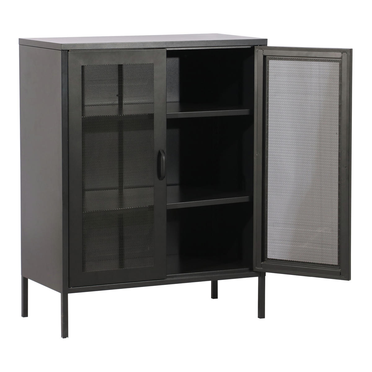 HIGHBOARD Falköping - Schwarz, Metall (80/101.5/40cm) - [en.casa]