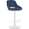 BARHOCKER Samt Blau - Blau/Weiß, Textil/Metall (47/85/48cm) - CLP