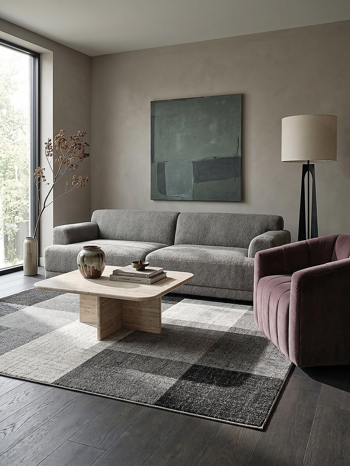 TEPPICH Niederflor Patchwork THUR Polypropylen Grau 140 x 200 cm - Grau, Textil (140/200cm) - KADIMA DESIGN