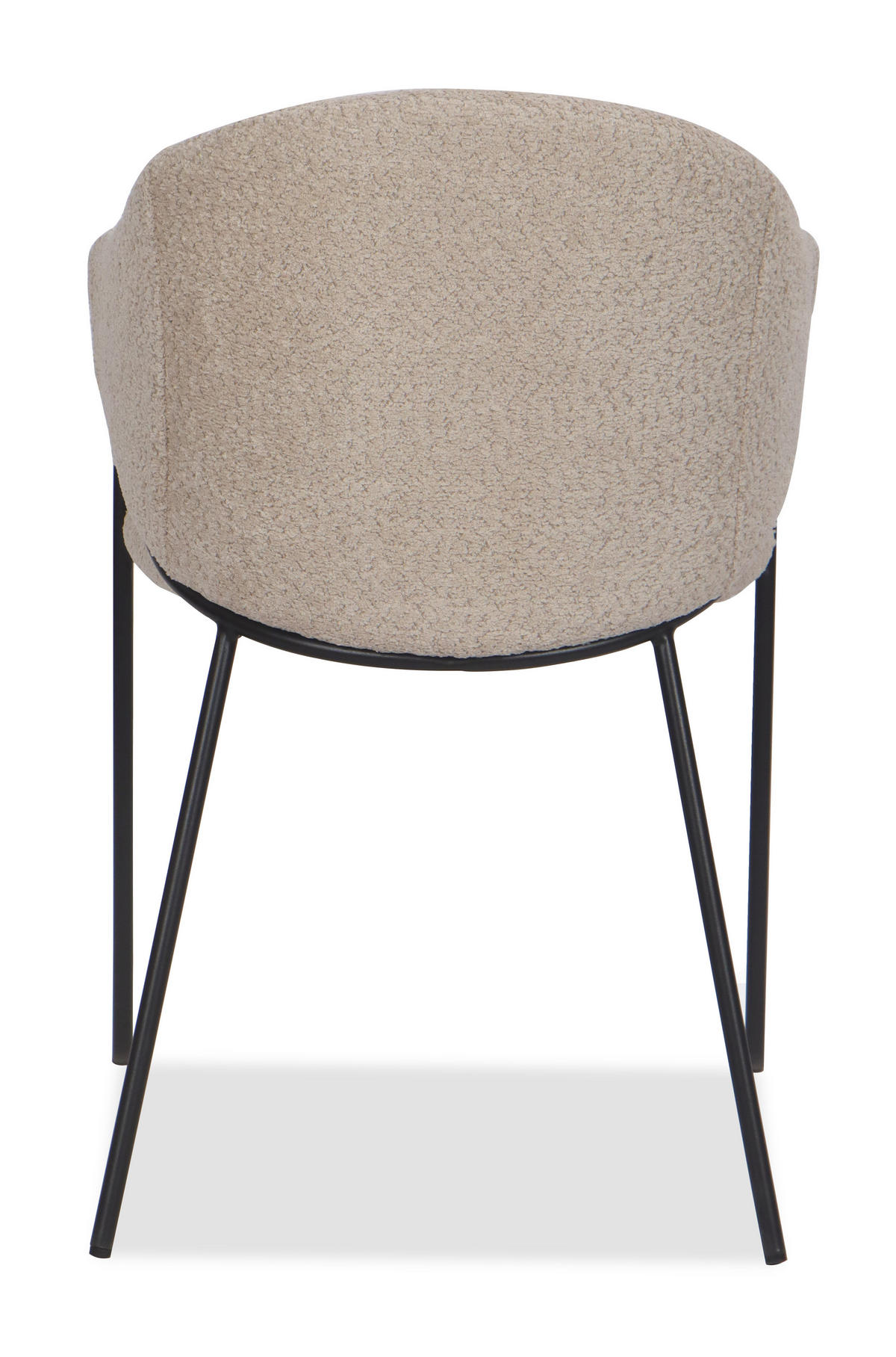 STUHL BUENO gespolsterter - beige - Glamour Chenille - Beige/Schwarz, Textil/Metall (55/83/56cm) - NEW HOME