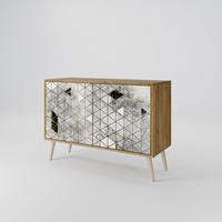 SIDEBOARD ASHEN ARIA, Eicheneffekt, 111x42x77,5 cm, 2 Türen - Eichefarben/Buchefarben, Holzwerkstoff/Buchenholz (111/77.5/42cm) - SpaceRebels