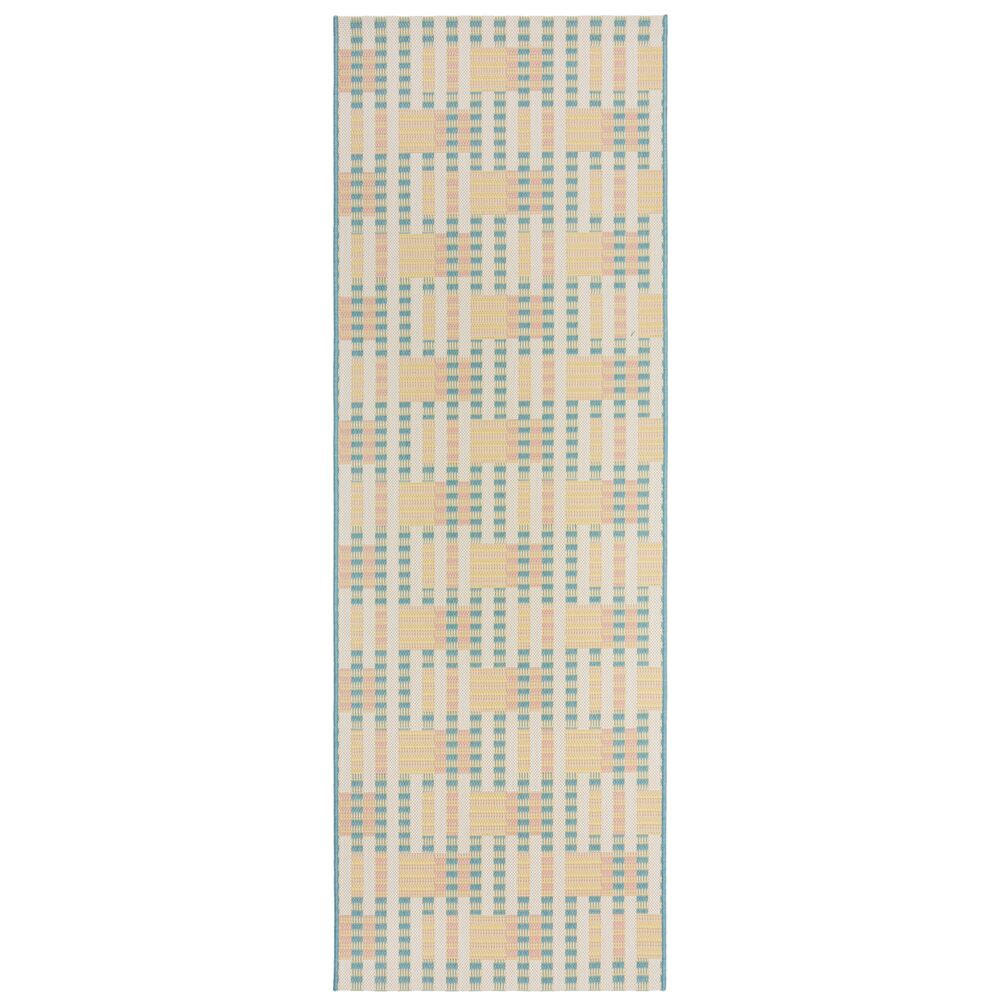 OUTDOOR-TEPPICH Geometrisch-Design, rutschfest, pastellfarben FELL, Pastellfarben 80x230 cm - Pastellblau, Textil (80/230cm) - KADIMA DESIGN
