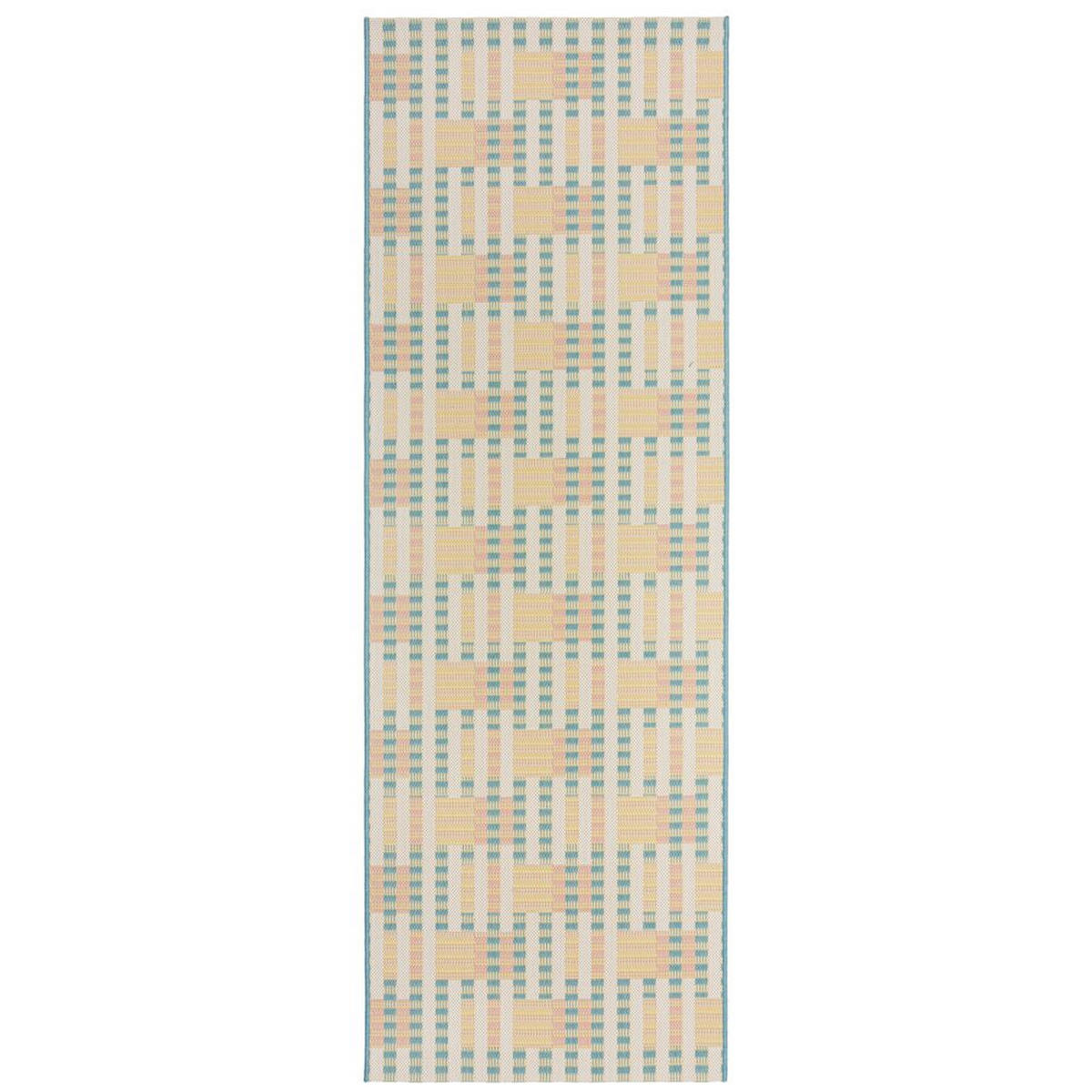 OUTDOOR-TEPPICH Geometrisch-Design, rutschfest, pastellfarben FELL, Pastellfarben 80x230 cm - Pastellblau, Textil (80/230cm) - KADIMA DESIGN