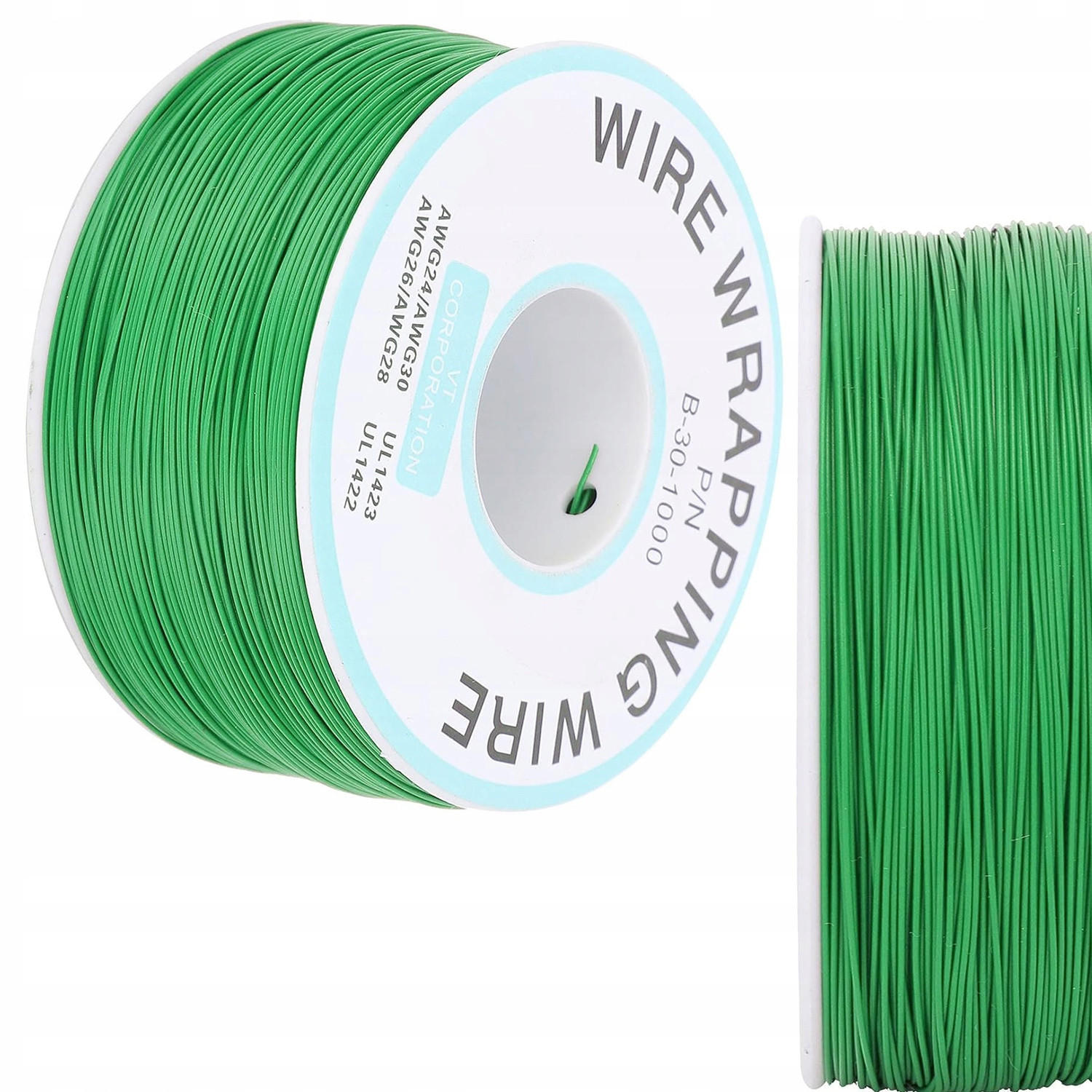 KABEL KYNAR, AWG 30, Leiter Ø 0,25 mm, Ø gesamt 0,6 mm, 200 m, verzinnt, PVC Mantel, 300 V, -60 bis 200 °C - Multicolor, Kunststoff/Metall (10/10/10cm)