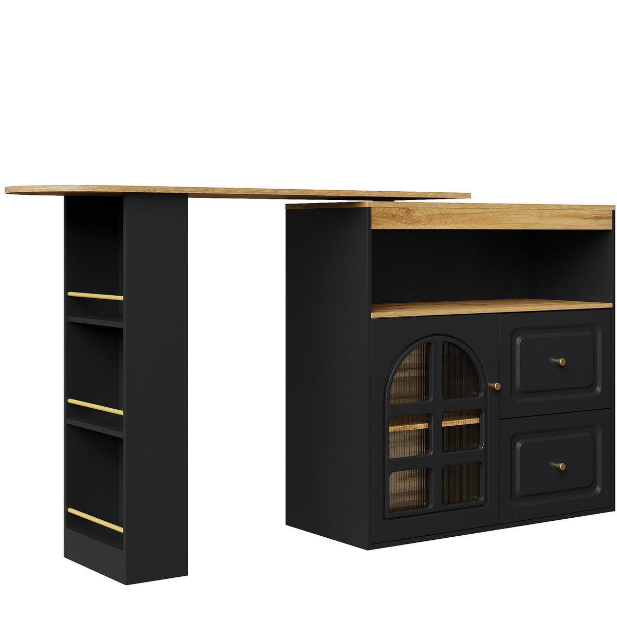 STEHTISCH drehbar ausziehbar 138-204 cm MDF Schwarz - Schwarz, Holz (39/104/138cm) - Beauniv