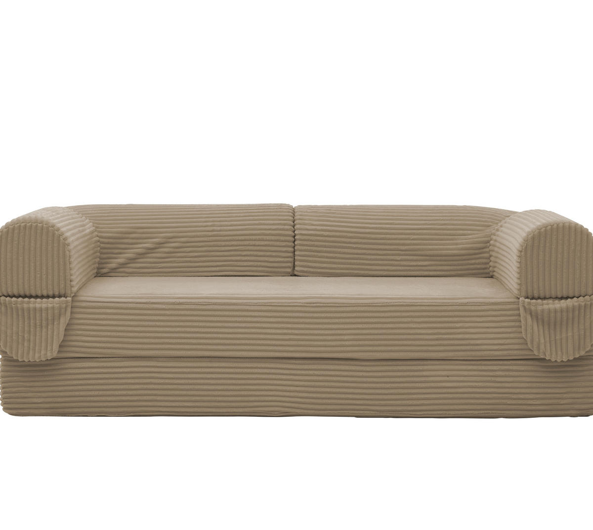 SCHLAFSOFA in Braun aus Cord mit bodennaher Konstruktion - Braun, Textil/Metall (190/45/78cm) - CHICFURN