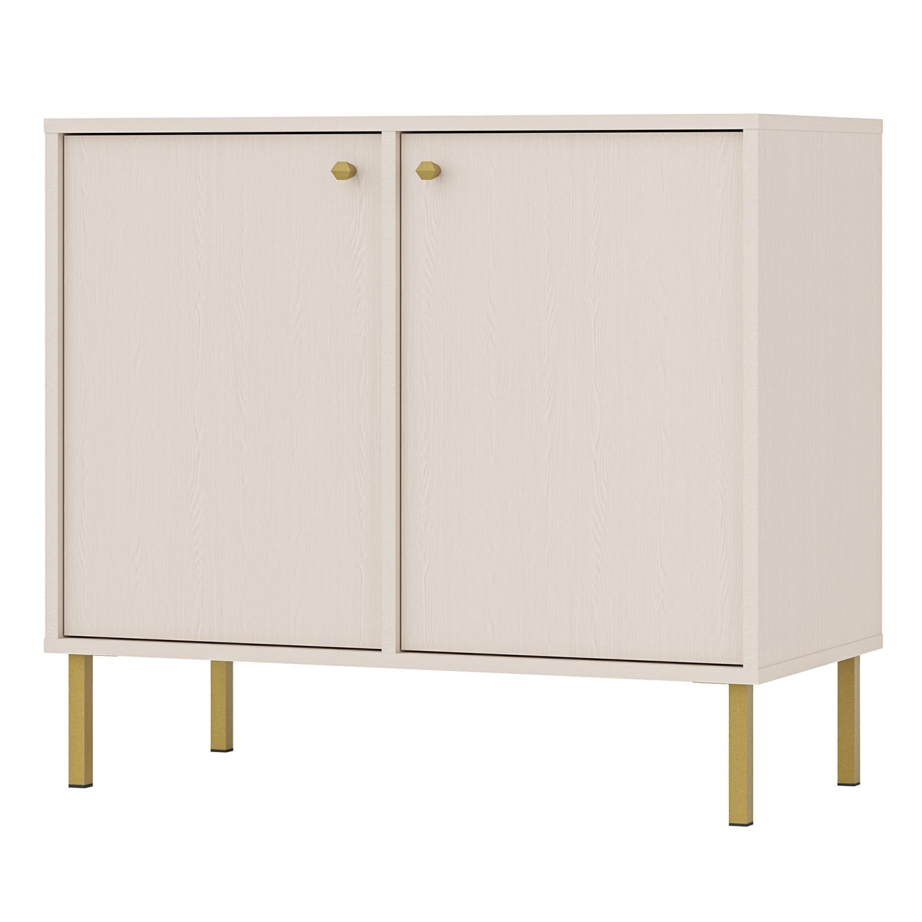 SIDEBOARD Oktio Sandbeige 84 cm - Beige/Goldfarben, Holzwerkstoff/Metall (83.6/73.9/40.8cm) - Selsey