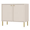 SIDEBOARD Oktio Sandbeige 84 cm - Beige/Goldfarben, Holzwerkstoff/Metall (83.6/73.9/40.8cm) - Selsey