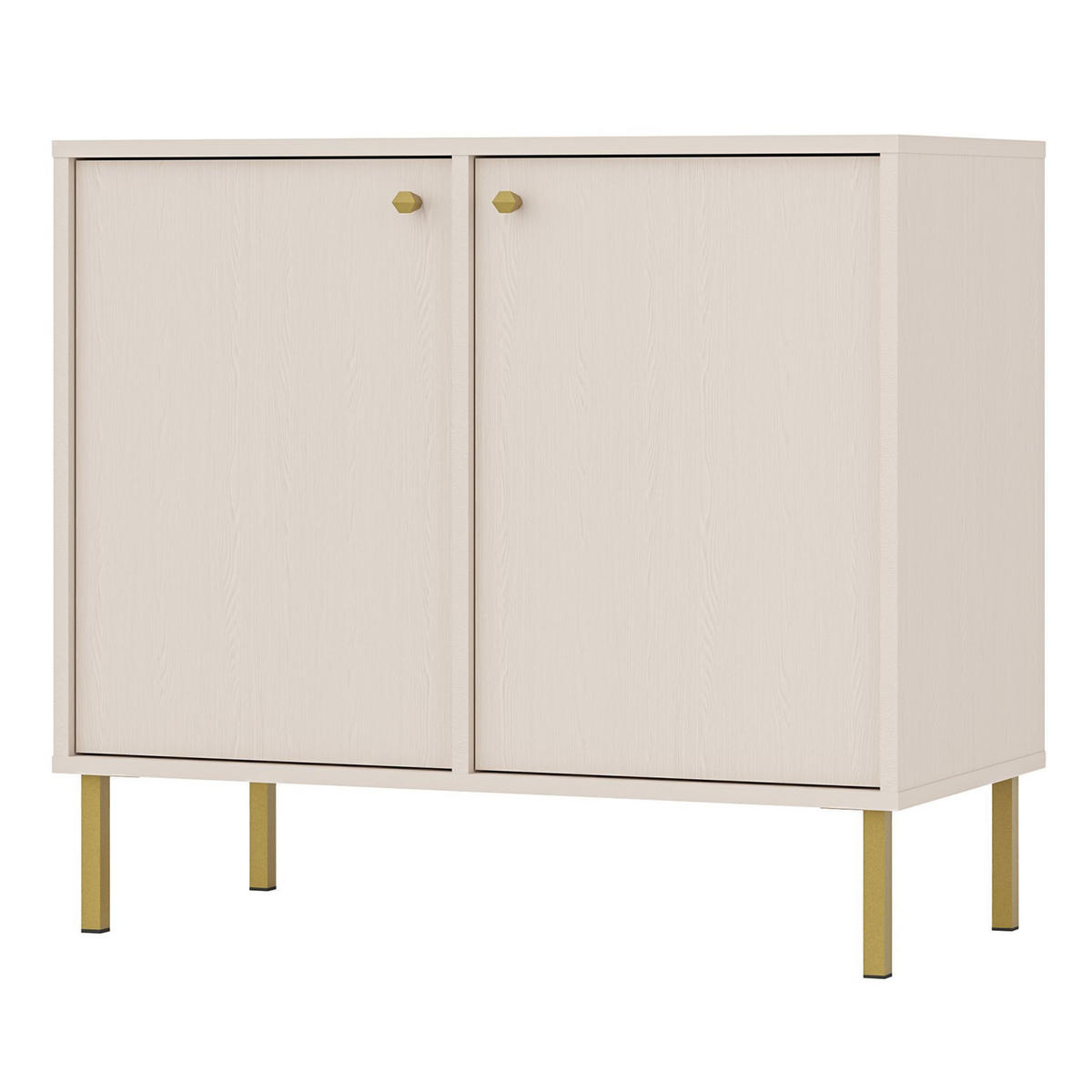 SIDEBOARD Oktio Sandbeige 84 cm - Beige/Goldfarben, Holzwerkstoff/Metall (83.6/73.9/40.8cm) - Selsey