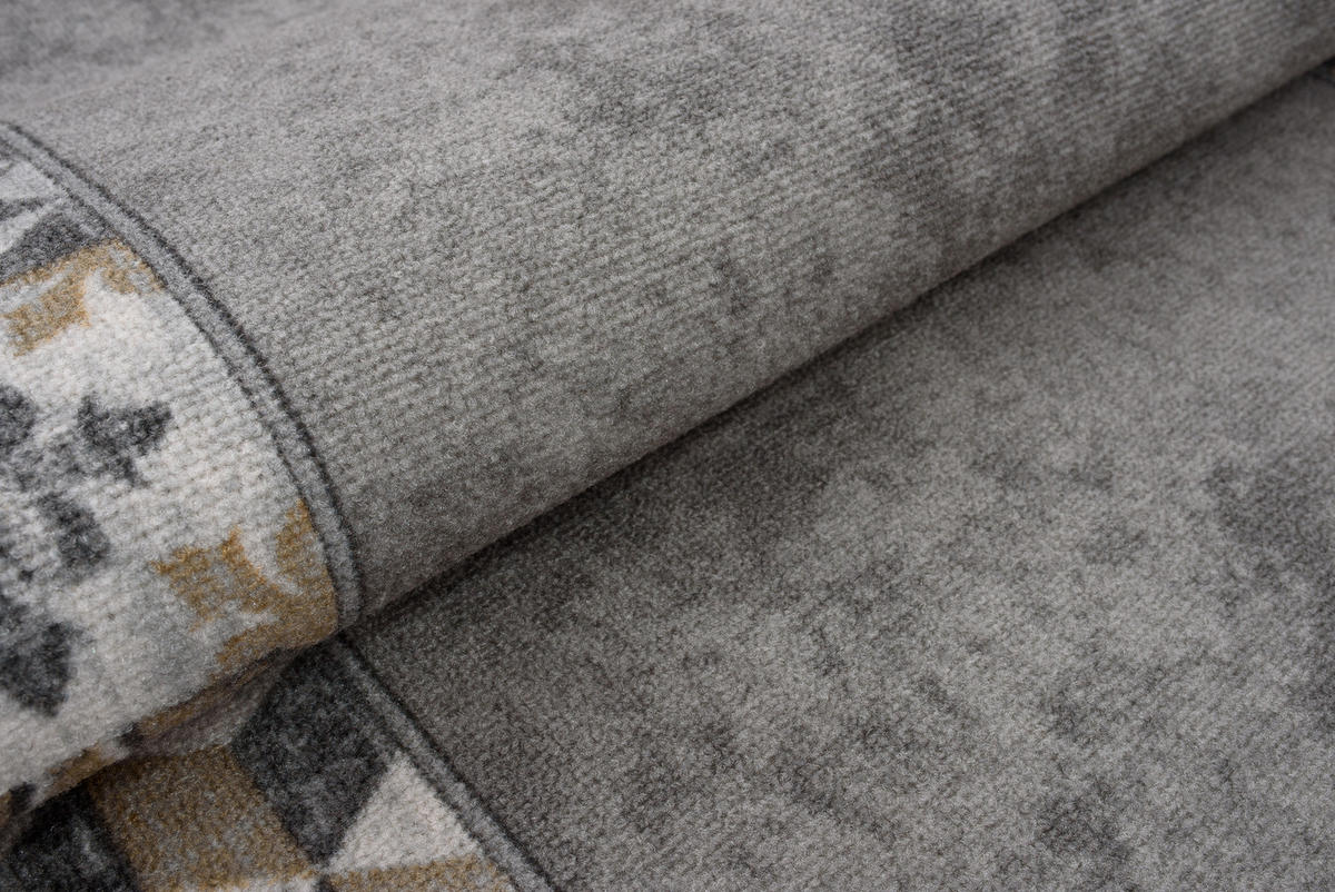 TEPPICHLÄUFER Anti-Rutsch Grau rutschfest Gummiunterlage 100/100 cm - Grau, Textil (100/100cm) - Tapiso