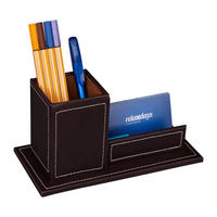 SCHREIBTISCH Organizer - Braun, Holzwerkstoff/Kunststoff (10/20/10.5cm) - Relaxdays