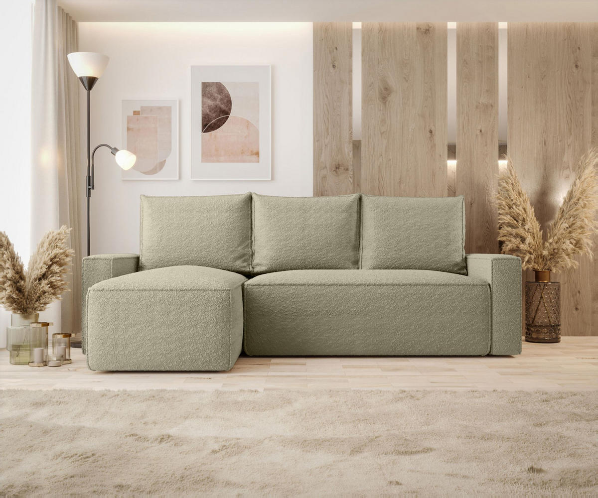 ECKSOFA mit Schlaffunktion SAVIO Quelle 06 Links - Beige, Textil (232/140cm) - Bedante