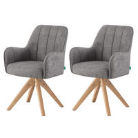 ESSZIMMERSTUHL THOMAS-FINA 2er-Set 360°drehbar - Grau, Textil (58/88/62cm) - DUBI Möbel