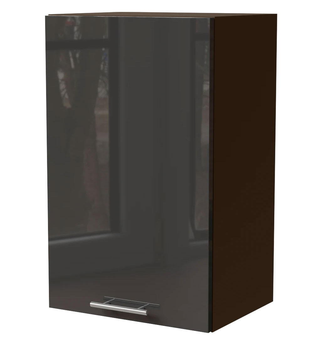 KÜCHENHÄNGESCHRANK Essen W2/45 Graphit Hochglanz / Lava Matt 45 / 32,5 / 72cm - Dunkelgrau/Graphitfarben, Holz/Holzwerkstoff (45/72/32.5cm) - Feldmann-Wohnen