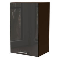 KÜCHENHÄNGESCHRANK Essen W2/45 Graphit Hochglanz / Lava Matt 45 / 32,5 / 72cm - Dunkelgrau/Graphitfarben, Holz/Holzwerkstoff (45/72/32.5cm) - Feldmann-Wohnen