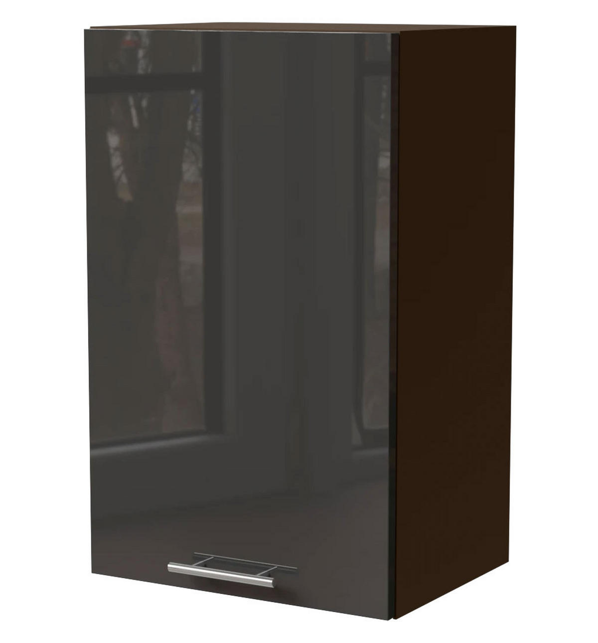 KÜCHENHÄNGESCHRANK Essen W2/45 Graphit Hochglanz / Lava Matt 45 / 32,5 / 72cm - Dunkelgrau/Graphitfarben, Holz/Holzwerkstoff (45/72/32.5cm) - Feldmann-Wohnen