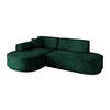 ECKSOFA Ottomane Links MARI-L1-v3 - 232x163x81 cm Grün Velours - Schwarz/Grün, Holzwerkstoff/Kunststoff (232/163cm) - ALTDECOR