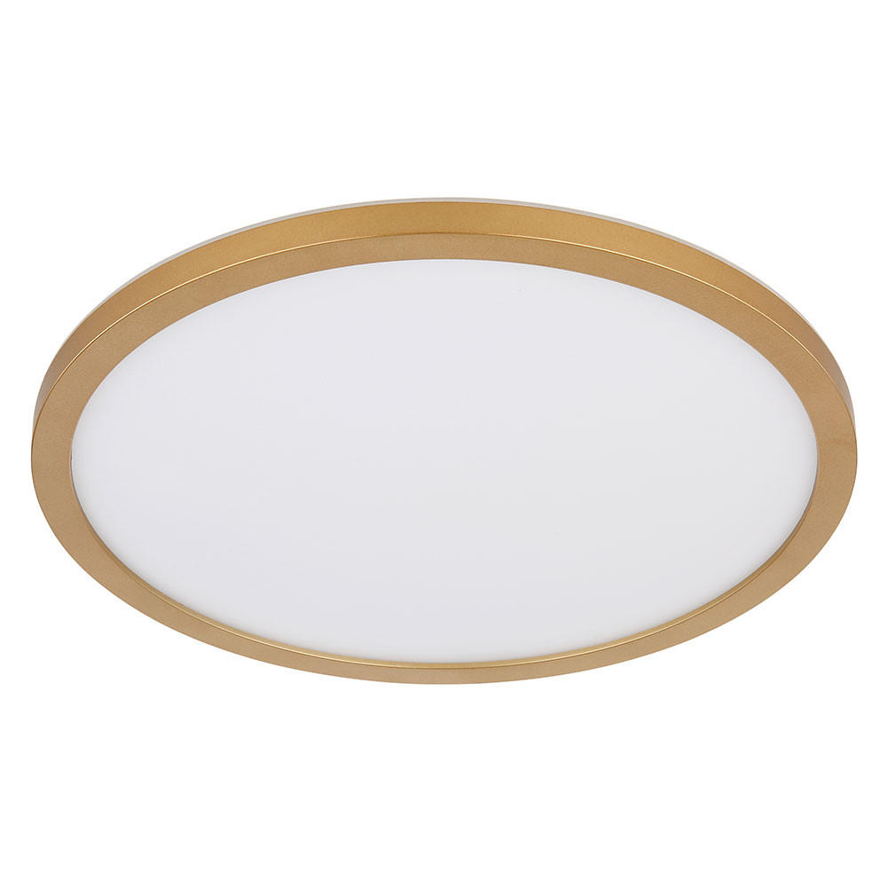 LED DECKENLEUCHTE Messing Opal - Messingfarben, Kunststoff (29.4/29.4/2.5cm) - Globo Lighting