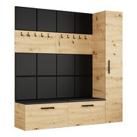 GARDEROBENSCHRANK MODULO 201,2/204/40 cm Modern Garderobe-Set Eiche Artisan - Schwarz/Eiche Artisan, Holzwerkstoff (201.2/204/40cm) - MASSENO