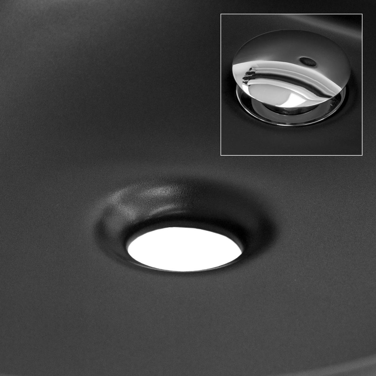 WASCHBECKEN - Schwarz, Keramik (36/15.5/63cm) - ML-DESIGN