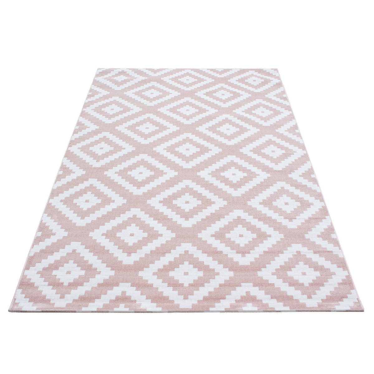 TEPPICH Wohnzimmer Geometrisch Pflegeleicht Waschbar OEKO-TEX Pink 280x370 cm Gekettelt Flur – INN - Rosa, Textil (280/370cm) - KADIMA DESIGN