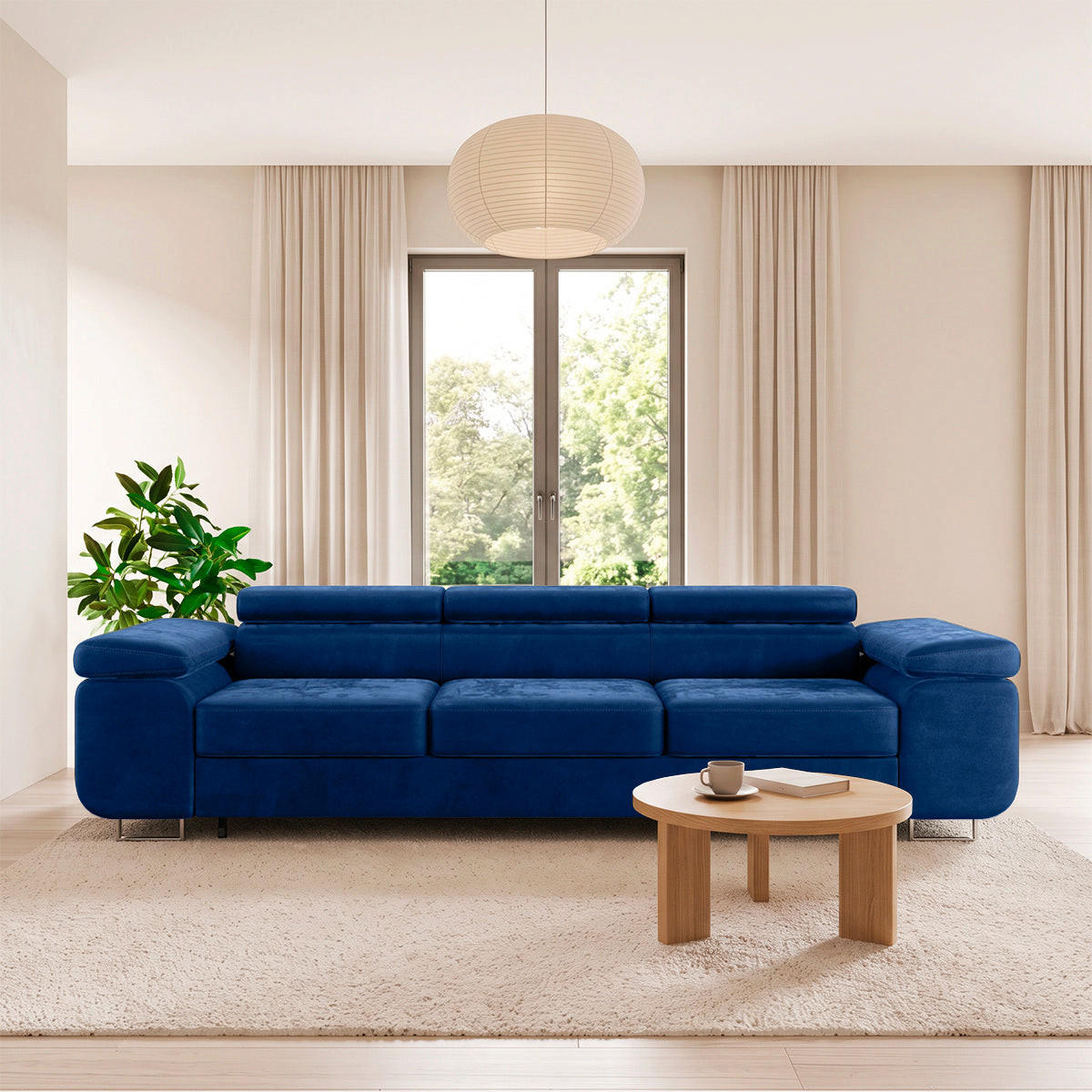 SCHLAFSOFA Lyam 3 Sitzplätze Blau - Blau, Textil (275/69/100cm) - Petits-meubles