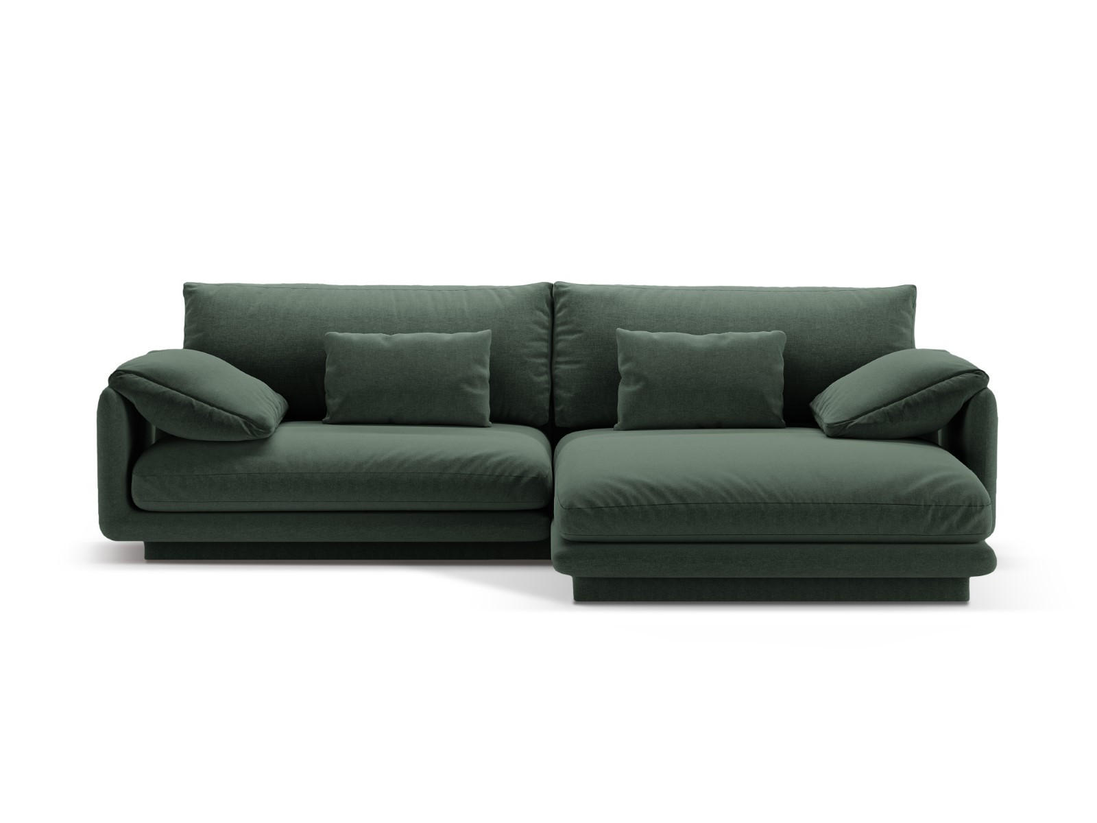 ECKSOFA rechts Torino aus strukturiertem Stoff moosgrün 4 Sitzplätze - Salbeigrün, Textil (170/250cm) - Micadoni