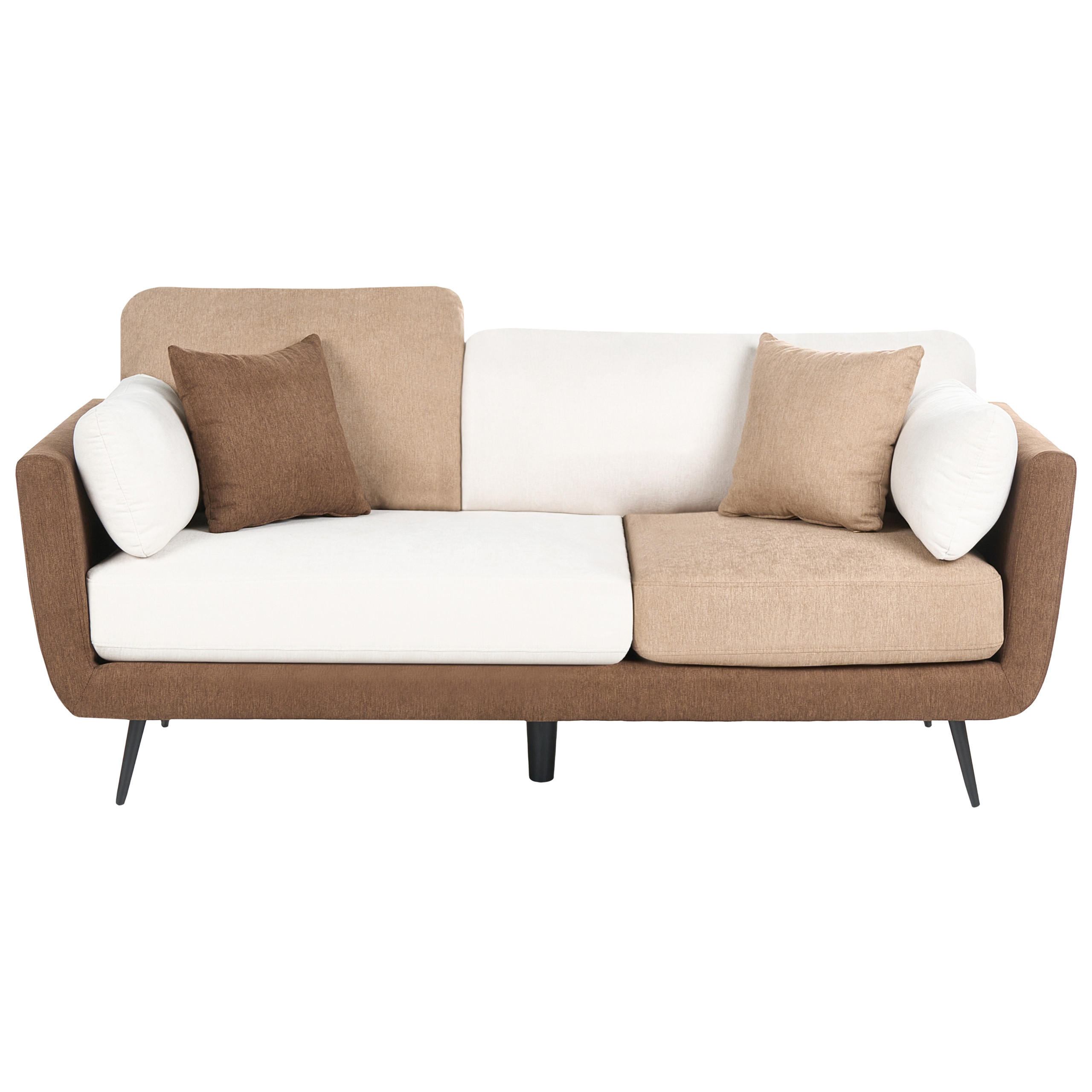 3-SITZER-SOFA Stoff Braun Bolga - Hellbraun, Textil (185/89/83cm) - Beliani
