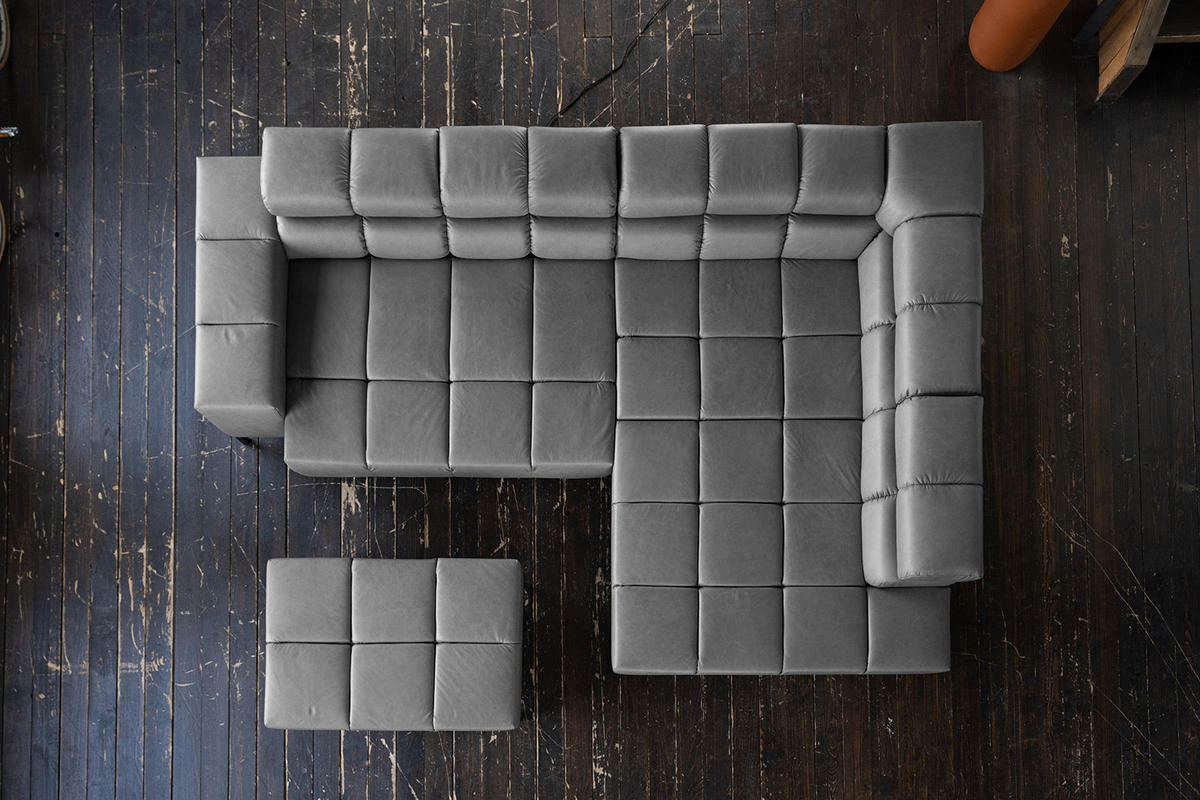 ECKSOFA NELSON Anthrazit Leder Relaxfunktion - Anthrazit/Schwarz, Leder/Metall (321/216cm) - KAWOLA