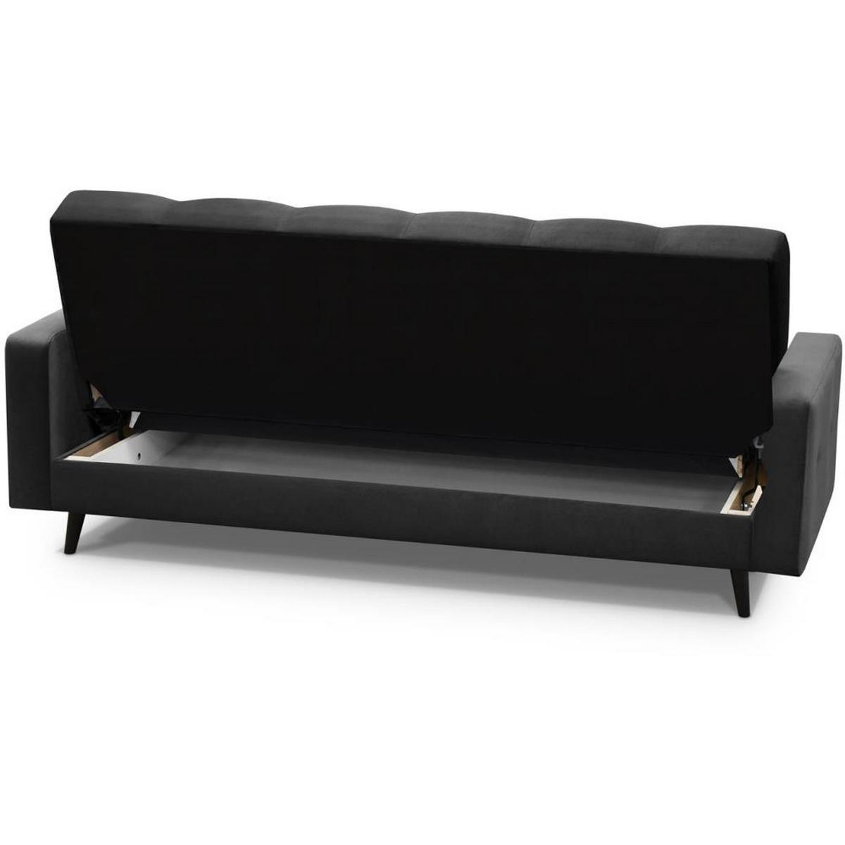 3-SITZER Schlafsofa Nancy Bis schwarz - Schwarz, Holz/Textil (220/89/93cm) - Beautysofa