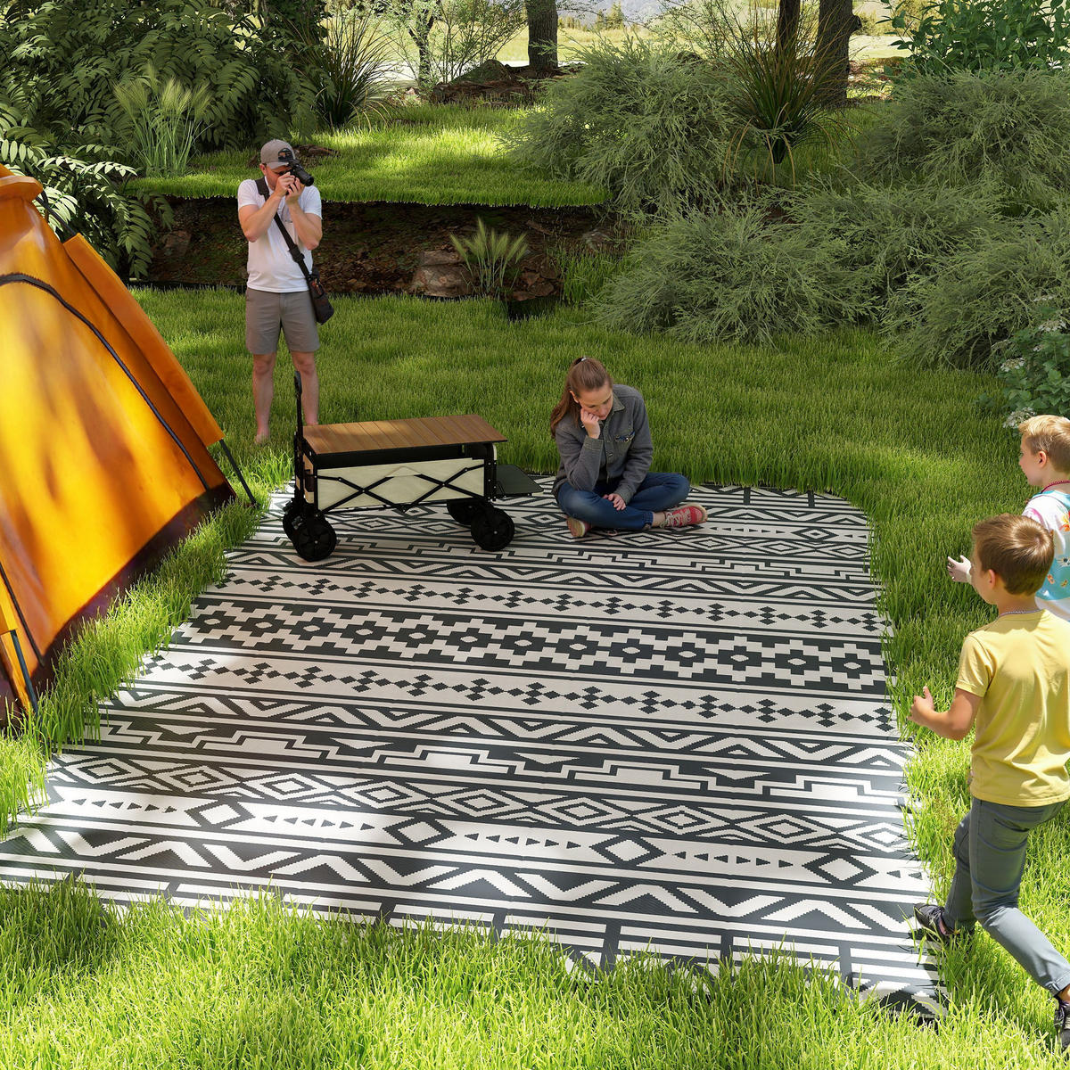 OUTDOORTEPPICH, Wetterfest - Dunkelgrau, Kunststoff (274/182cm) - Outsunny