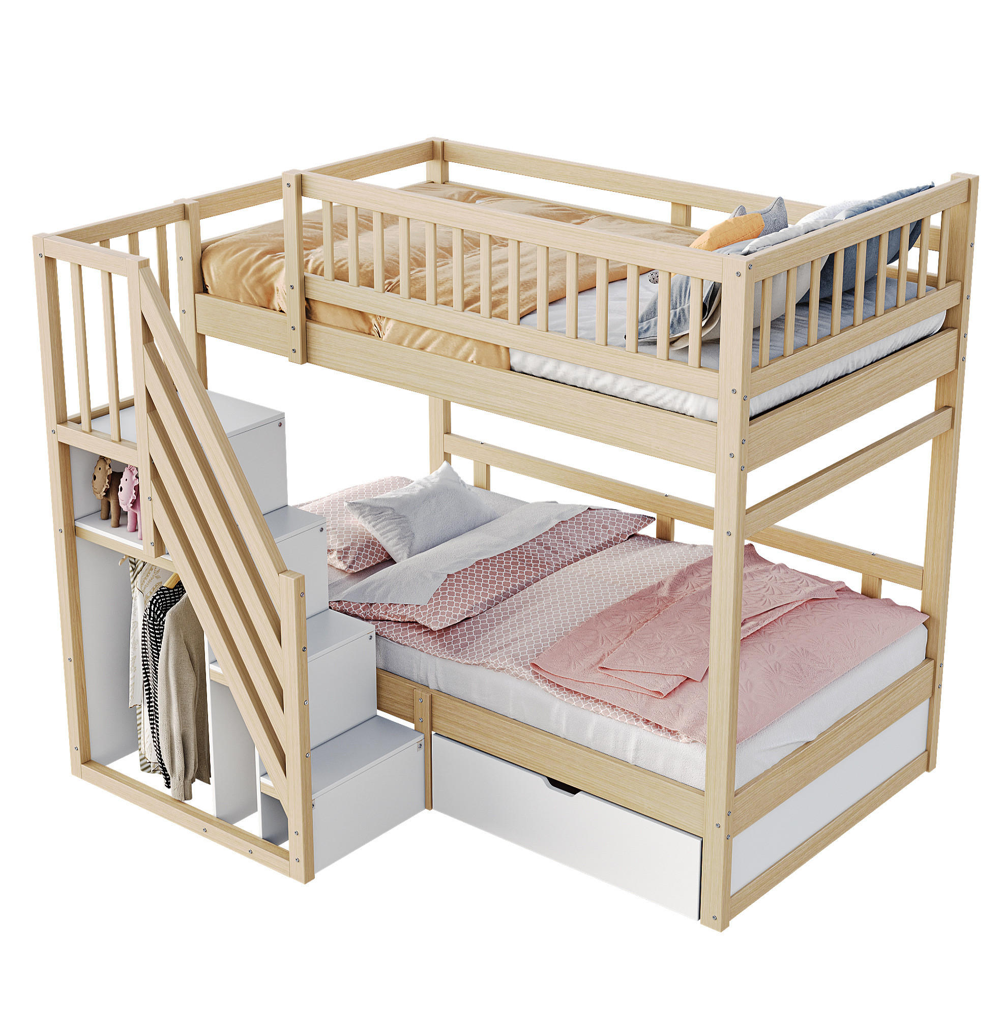 Modenvie Etagenbett Natur 90x200 cm