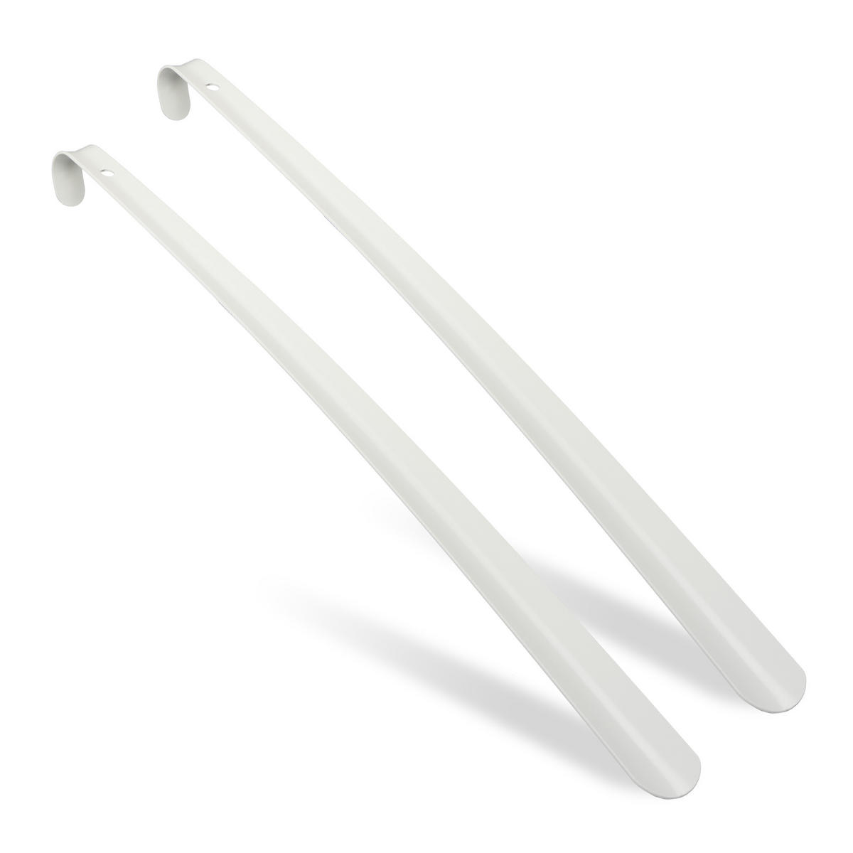 2XSCHUHLÖFFEL - Weiß, Metall (4.5/58.5/4cm) - Relaxdays