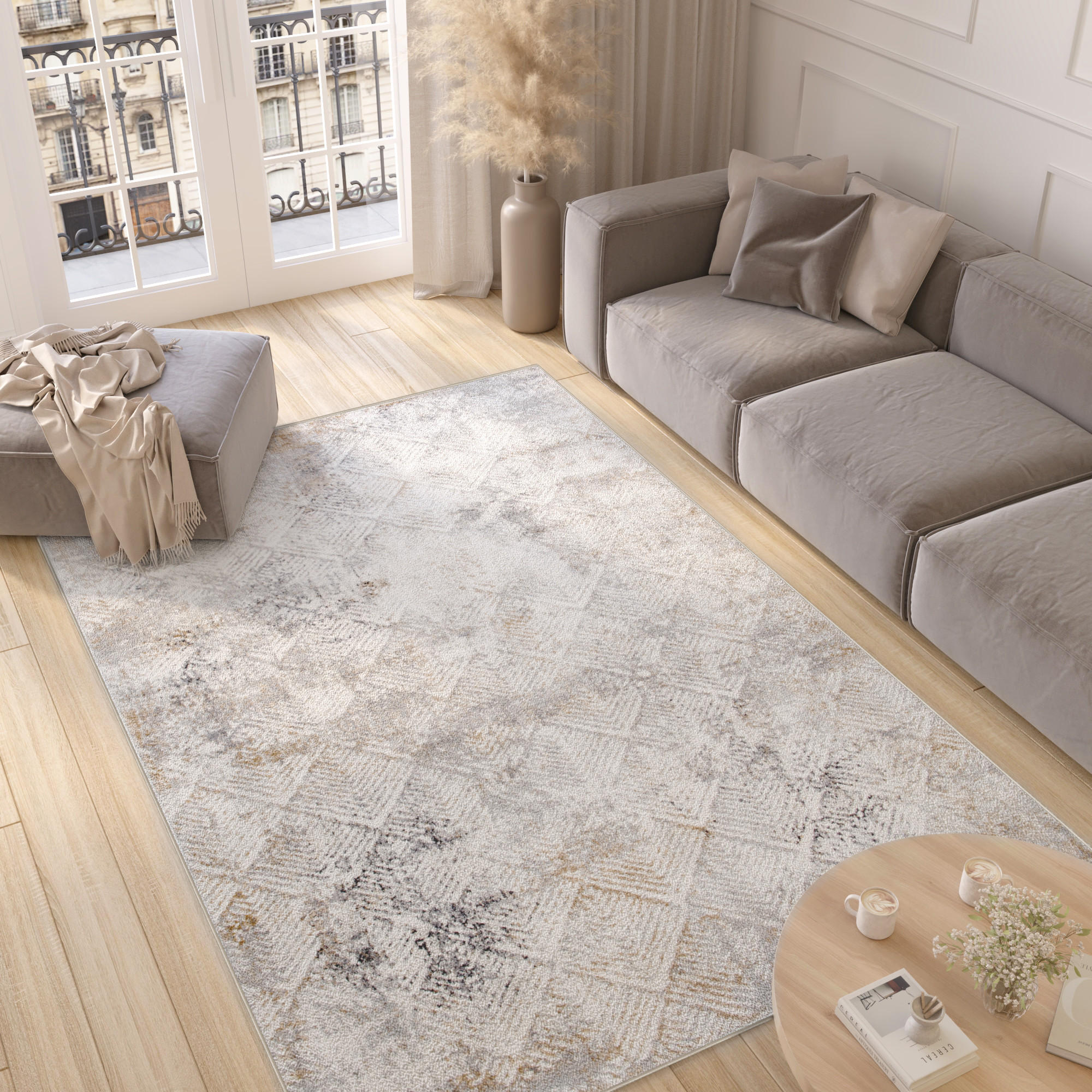 Thumbnail - Tapiso Teppich, Grau, Textil, Rechteckig, 160x220 cm, Teppiche & Böden, Teppiche