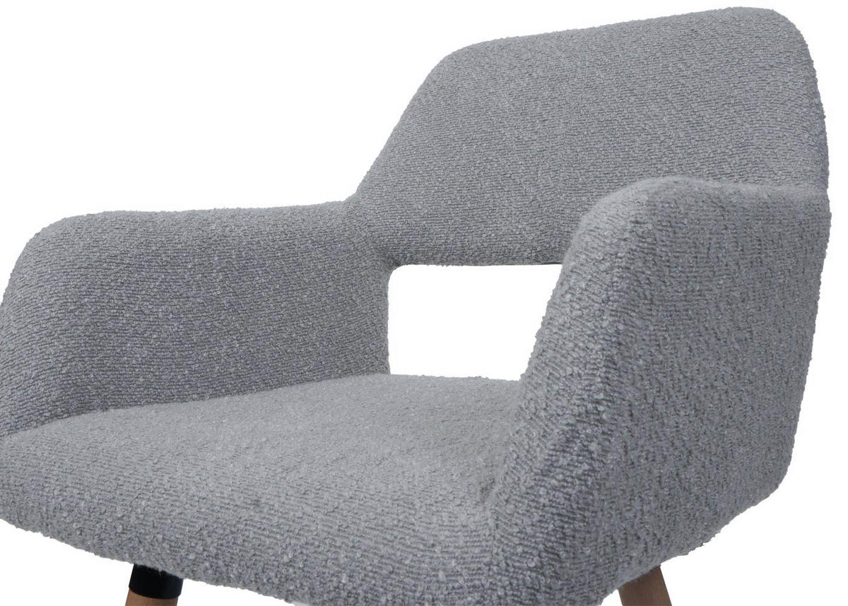 JEDÁLENSKÁ stolička Šedá - sivá, textil (56/80/53cm) - MCW