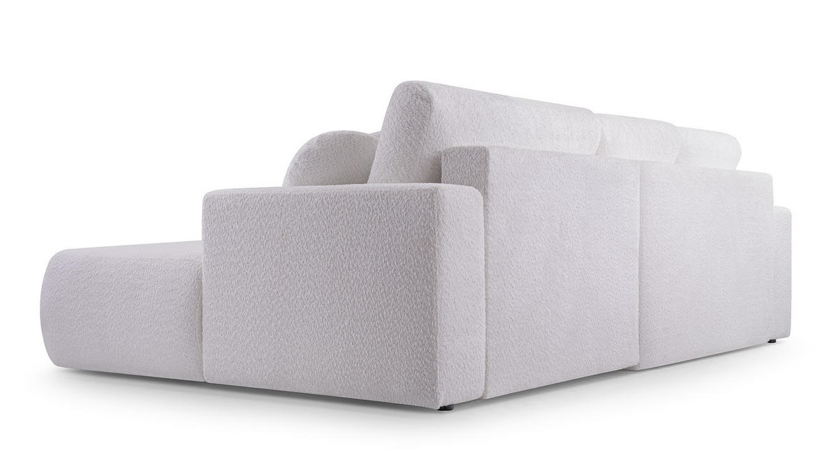 ECKSOFA VELOS Schwarz L - Rechts Bouclé - Schwarz, Kunststoff/Textil (260/168cm) - Luxkor24