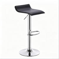 BARHOCKER höhenverstellbar drehbar 62-84 cm Kunstleder Schwarz - Schwarz, Metall (39/84/38.5cm) - Meubliv