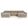WOHNLANDSCHAFT Rastergewebe Taupe 420cm - Taupe, Textil (420/75/174cm) - Sia Home
