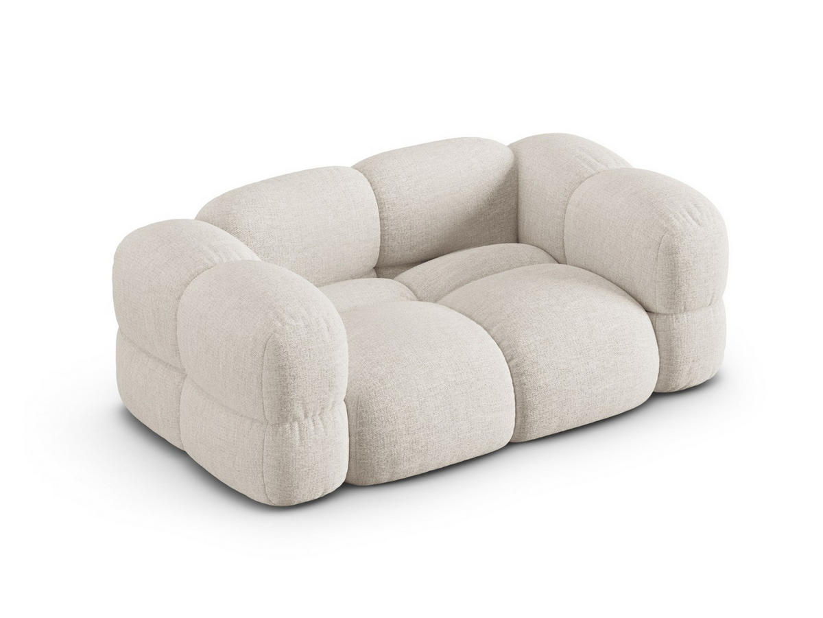 SOFA Loretto aus strukturiertem Stoff beige 2 Sitzplätze - Beige, Textil (100/68/180cm) - Cosmopolitan Design