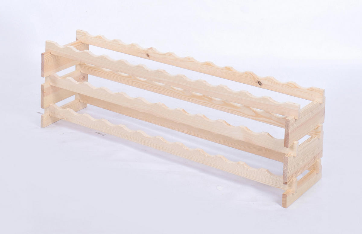 WEINREGAL VINOTECA FLEX PRO HxBxT 37x123x28cm 36 Flaschen auf 3 Ebenen Natur unbehandelt - Naturfarben, Holz (123/37/28cm) - PROREGAL