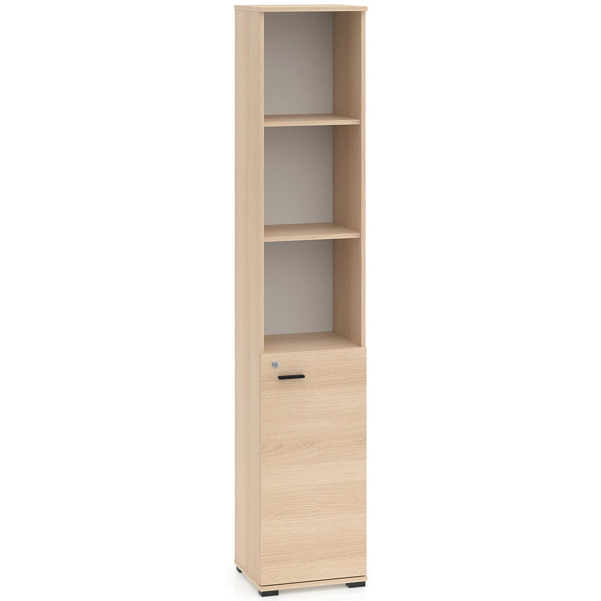 REGÁL Odelis, dub, 39 cm - černá/béžová, kompozitní dřevo/plast (39/203/33.7cm) - Selsey