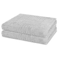 DUSCHTUCH Carre 2er-Set - Hellgrau, Textil (70/140cm) - Ross
