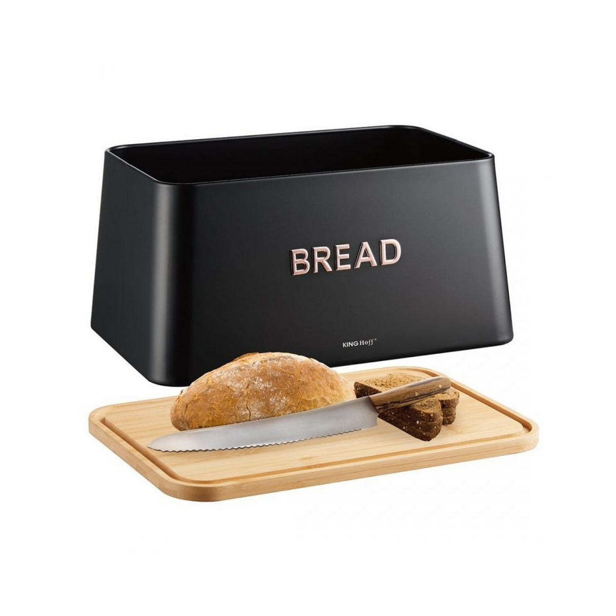 BROTKASTEN Schwarz 35/23/18 cm KH1948 - Schwarz, Holz (23/18/35cm) - Kinghoff 